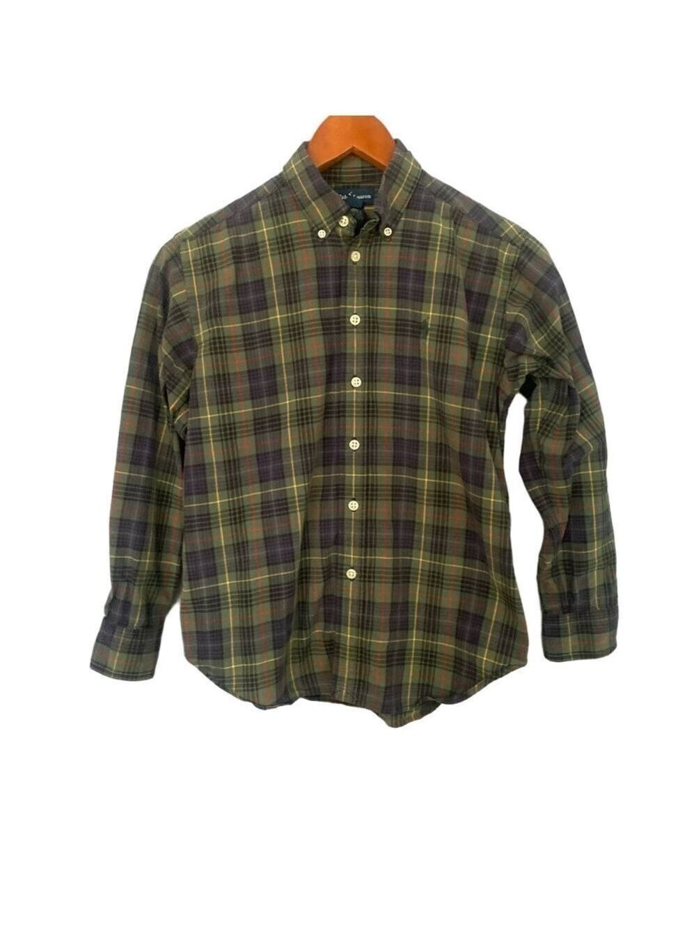 Ralph Lauren Plaid Button-Down Shirt Boys M 12–14 Classic Casual –